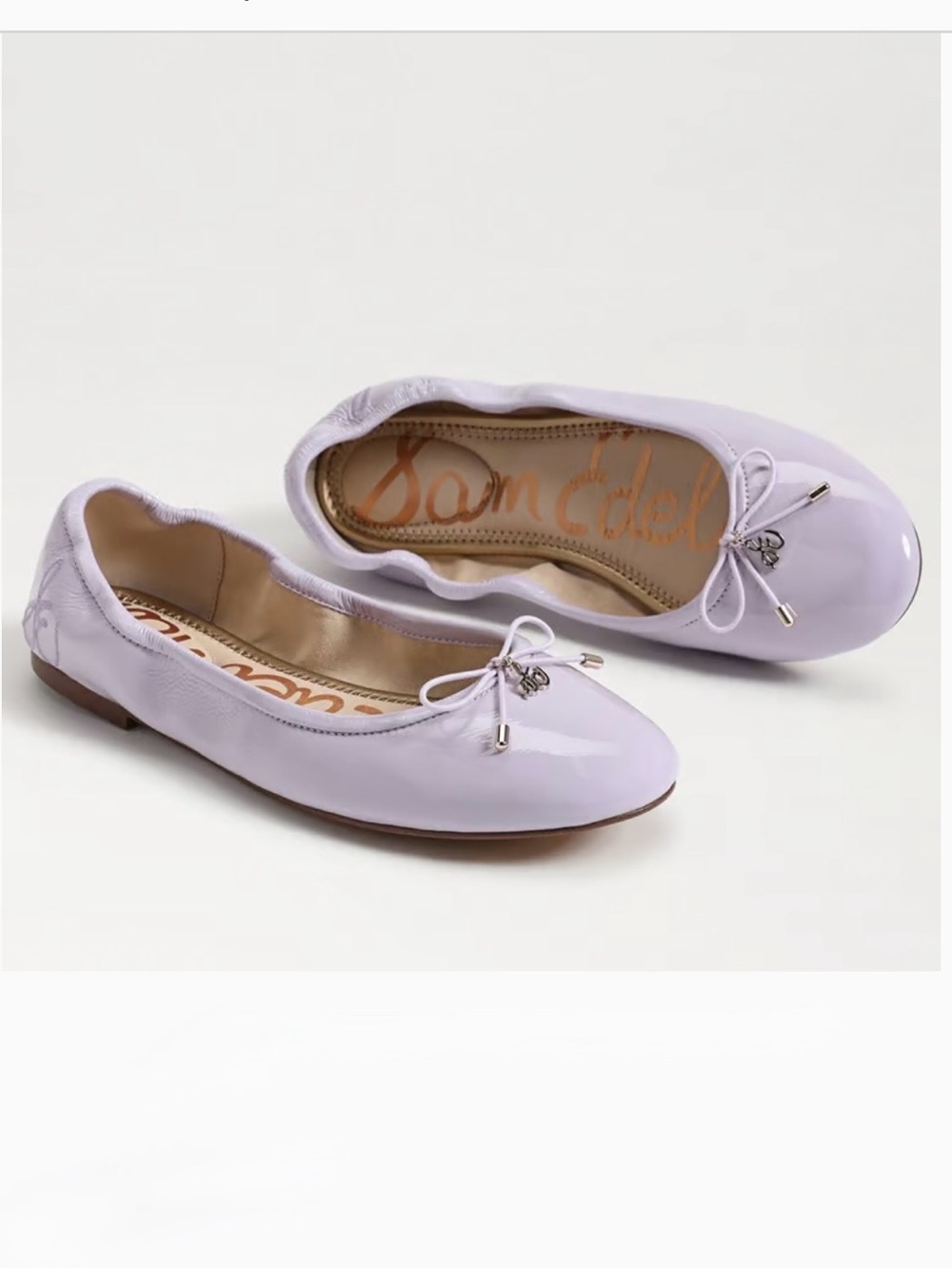 NWT Sam Edelman Felicia Patent Leather Ballet Flats Orchid Blossom Size 8
